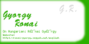 gyorgy ronai business card